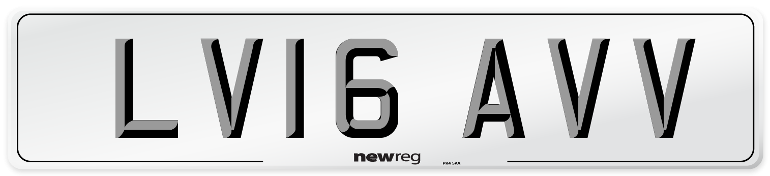 LV16 AVV Number Plate from New Reg